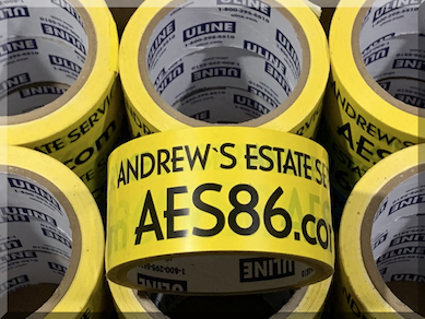 Andrews Estate Service AES86 Packaging Tape Yellow