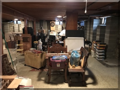 Andrews Estate Service Household Liquidation Specialists Basement Storage West Wall Cluttered