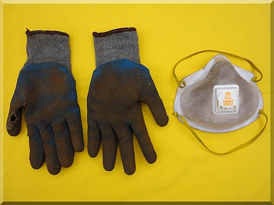 Andrews Estate Service Gloves Respirator Dirty